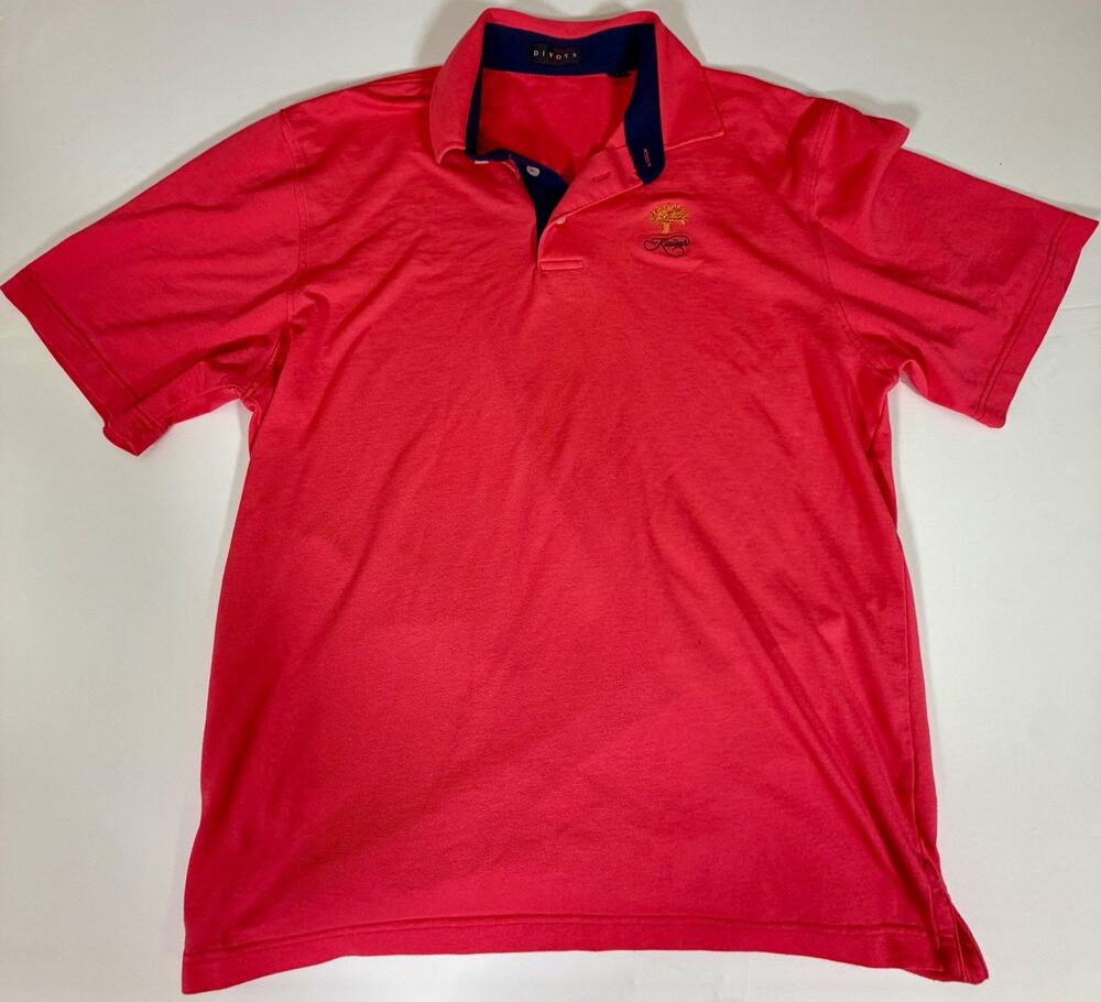 Kiawah Island SC Golf Polo Men’s Size L Salmon Relaxed Fit Divots